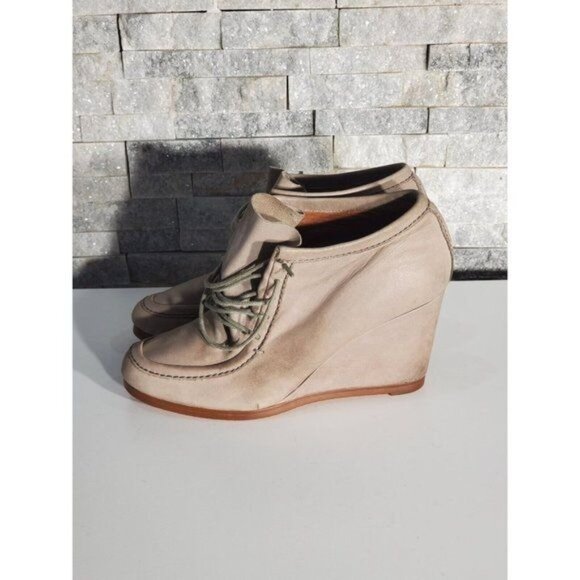 ZARA WOMAN SUEDE WEDGE HEEL SHOES COLOR BROWN SIZE 38 (US 7.5) - Picture 1 of 7
